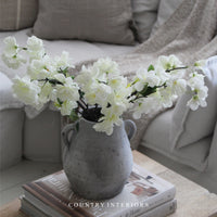 Faux White Blossom Stem - 50cm