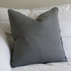 Lace Edge Green Linen Cushion - 50x50cm