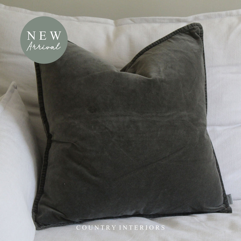 Dark Olive Velvet Cushion 50x50cm