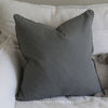 Lace Edge Green Linen Cushion - 50x50cm