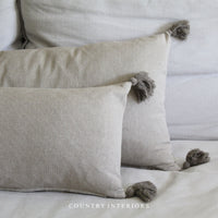 Herringbone Cushion in Taupe Feather Inner