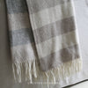 Pure Wool Throw with Natural & Grey Stripe  - 130x180cm