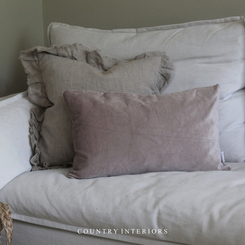 Velvet Cushion in Taupe - 30 x 50cm