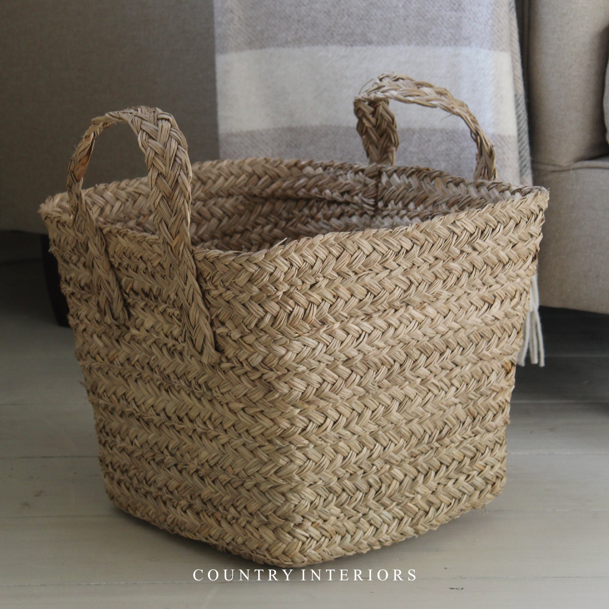 Set of Two Woven Seagrass Baskets