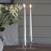 LED Tapered Dinner Candles in White - Set of Two