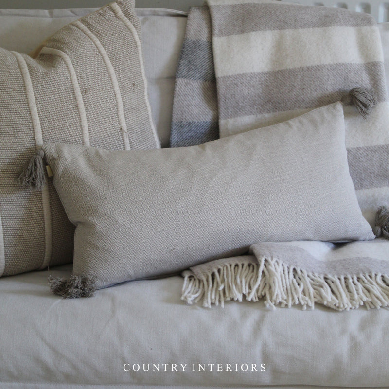 Herringbone Cushion in Taupe - Two Sizes