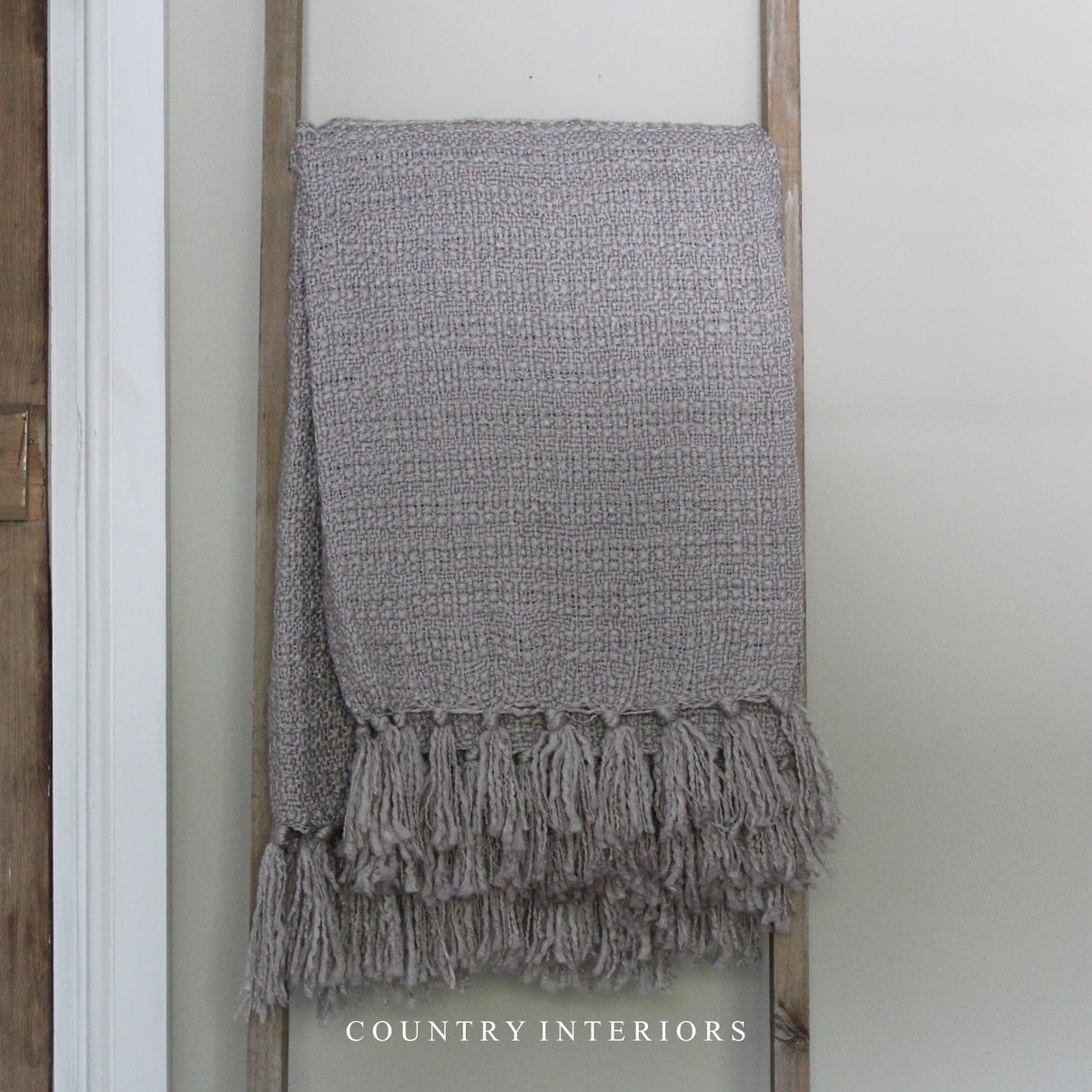 Textured Throw with Tassels