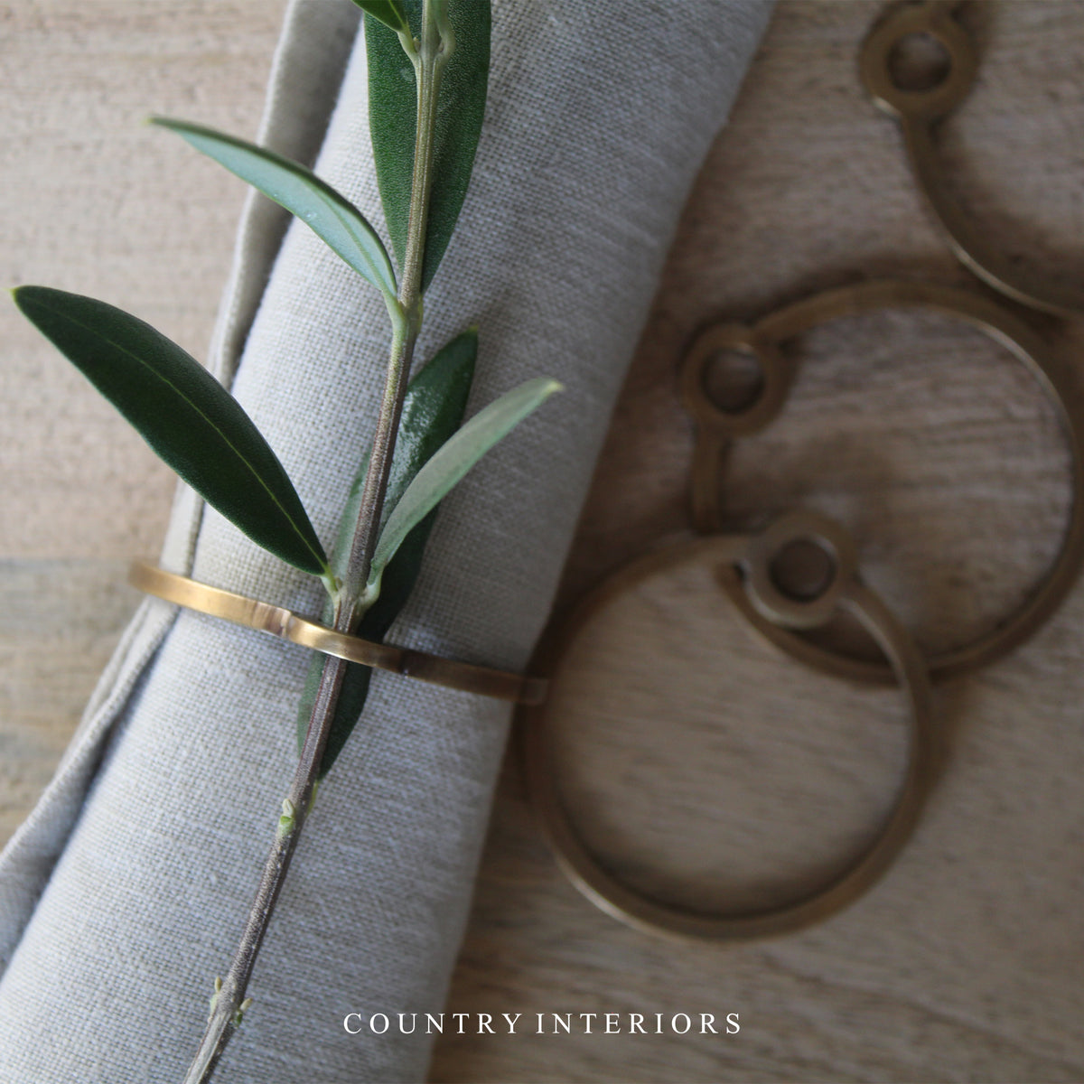 Set of Four Brass Napkin Rings