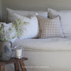 Natural Gingham Ruffle Cushion Feather Inner