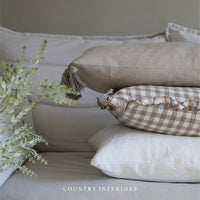 Herringbone Cushion in Taupe Feather Inner