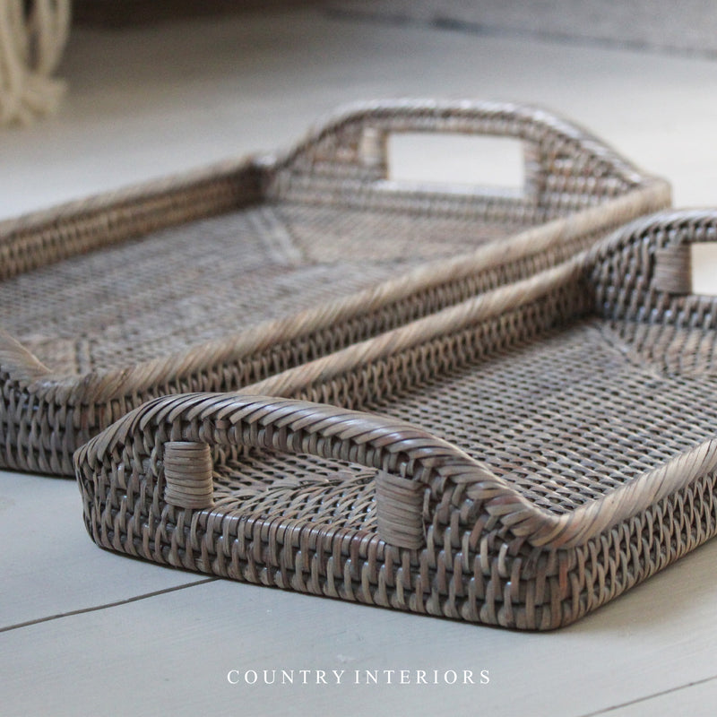 Rectangular Rattan Tray - Two Sizes