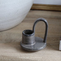 Stoneware Candle Holder - Tawny Speckled