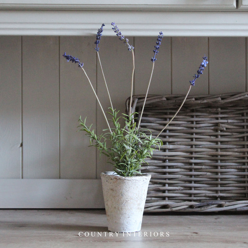 faux lavender plant in pot Faux Lavender with Soil Base