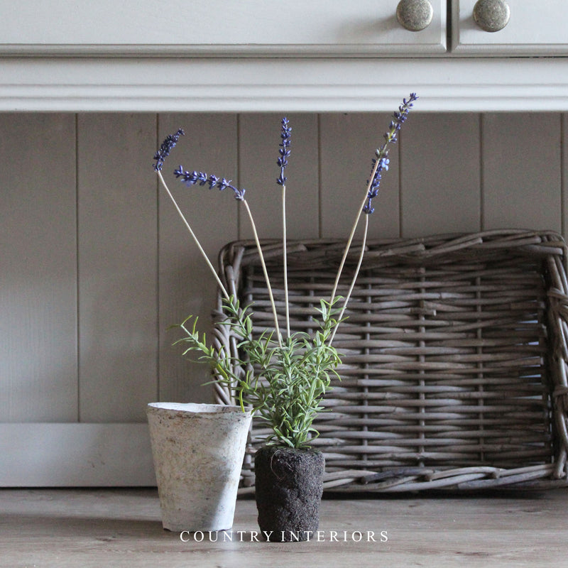 Faux Lavender with Soil Base - 42cm