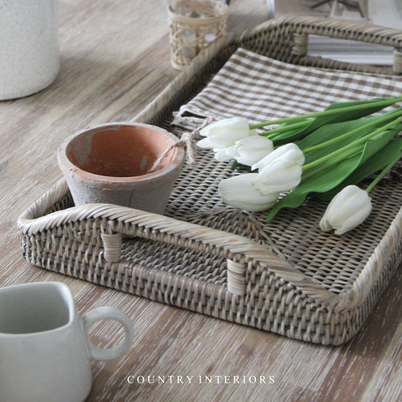 Rectangular Rattan Tray - Two Sizes