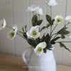 Faux Hellebore Spray in White - 62cm