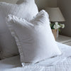 White Ruffle Cushion Feather Inner