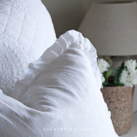 White Ruffle Cushion Feather Inner