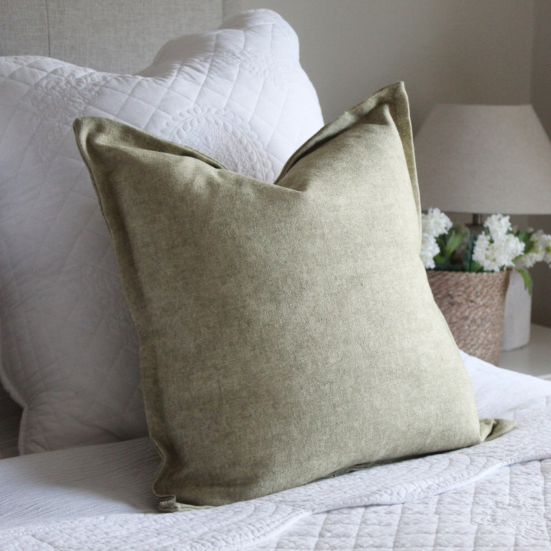 Olive Green Classic Cushion Feather Inner