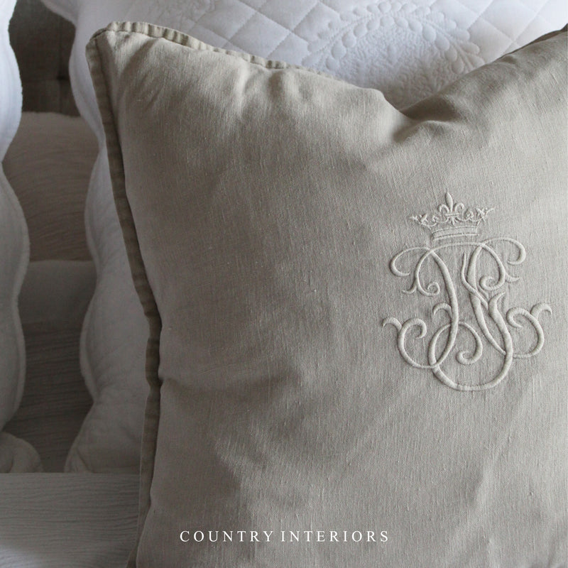 Crown Cushion in Ecru - 50x50cm