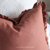 Copper Ruffle Cushion Feather Inner