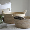 Cream Round Basket with Handles - Three Sizes