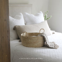 Cream Round Basket with Handles - Three Sizes