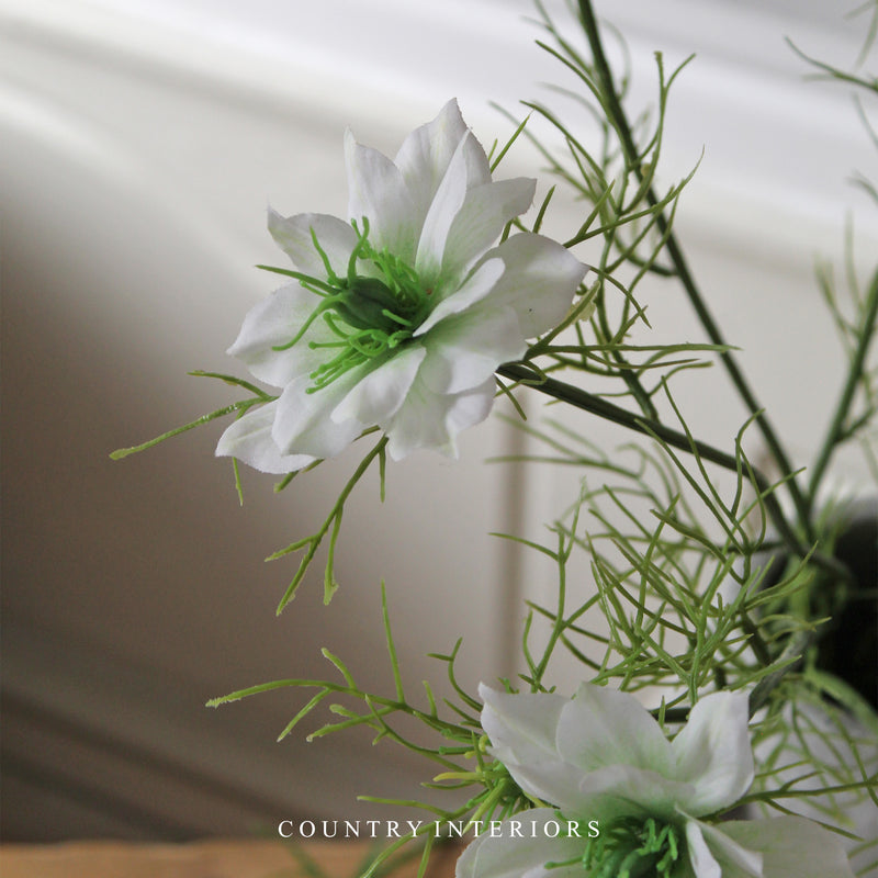 Faux Nigella Spray White - 65cm
