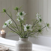 Faux Nigella Spray White - 65cm