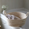 Cream Round Basket with Handles - Three Sizes