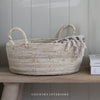 Cream Round Basket with Handles - Three Sizes