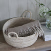 Cream Round Basket with Handles - Three Sizes