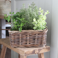 Rectangular Rattan Planter