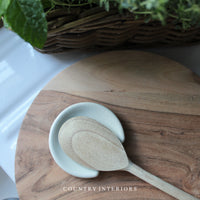 Stoneware Spoon Rest in Milk White