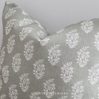 Green Floral Cushion Feather Inner