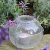 Glass Tealight Holder with Wire Hanger
