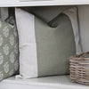 Green Stripe Cushion Feather Inner