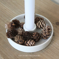 Ceramic Candle Holder in White
