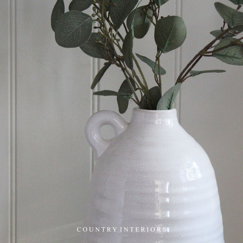 Grey and White Ceramic Vessel - 28cm