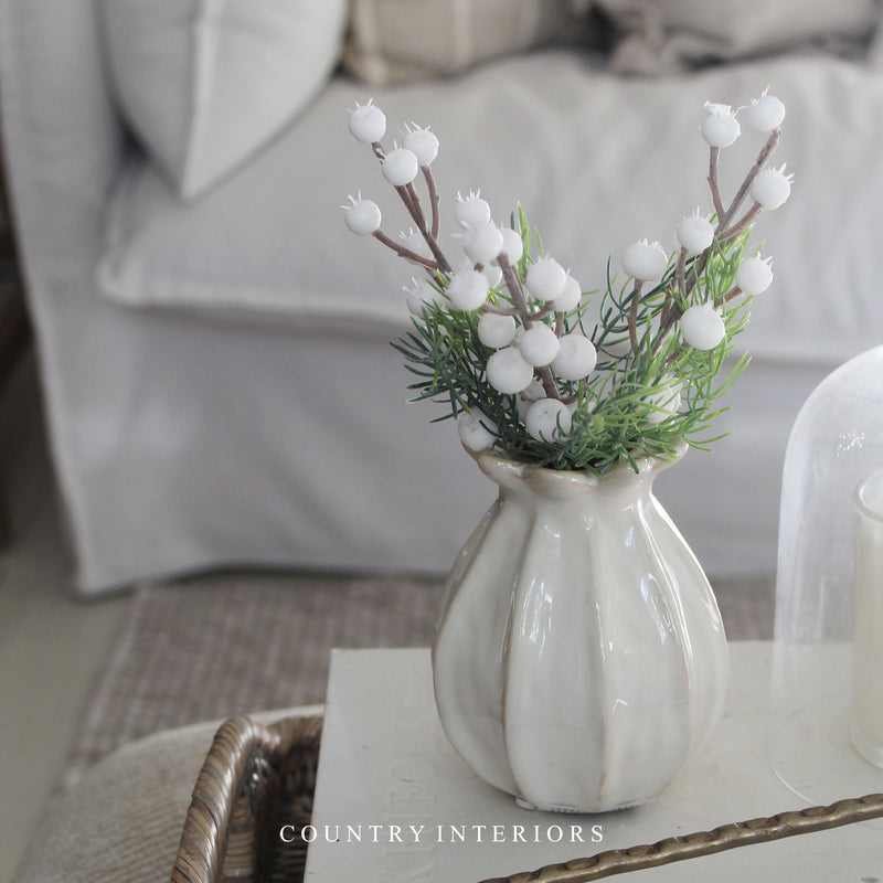 Mini White Berry Spray - 20cm