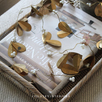 Gold Leaf & White Berry Garland