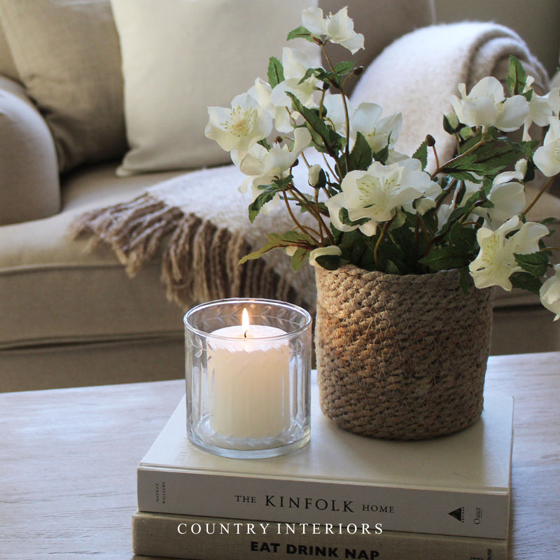 White Rustic Pillar Candle - Multiple Sizes