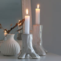 Ceramic Tree Trunk Candle Holder - Two Sizes