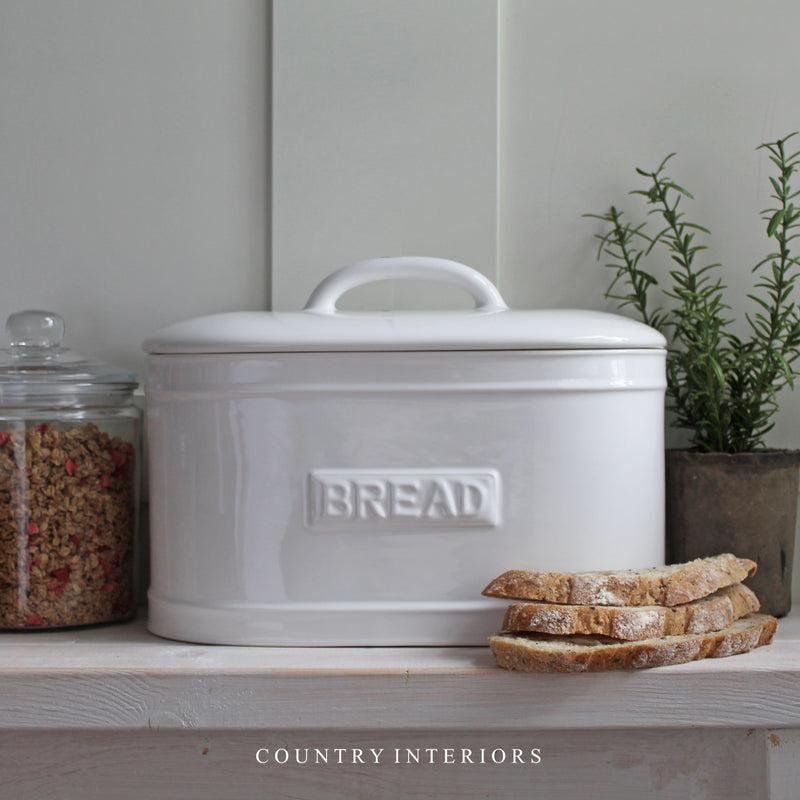 White Ceramic Bread Bin Country Interiors