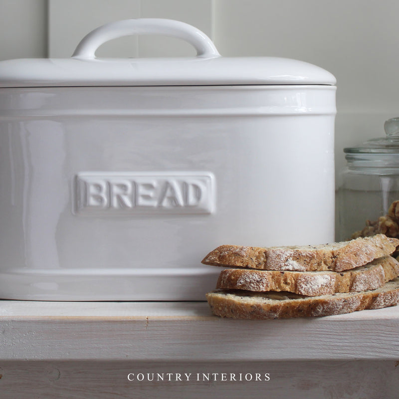 White Ceramic Bread Bin Country Interiors