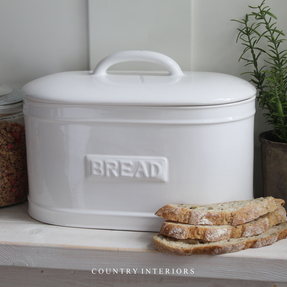 White Ceramic Bread Bin - Due end of May