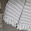 Throw with Stripes and Tassels - 160x130cm