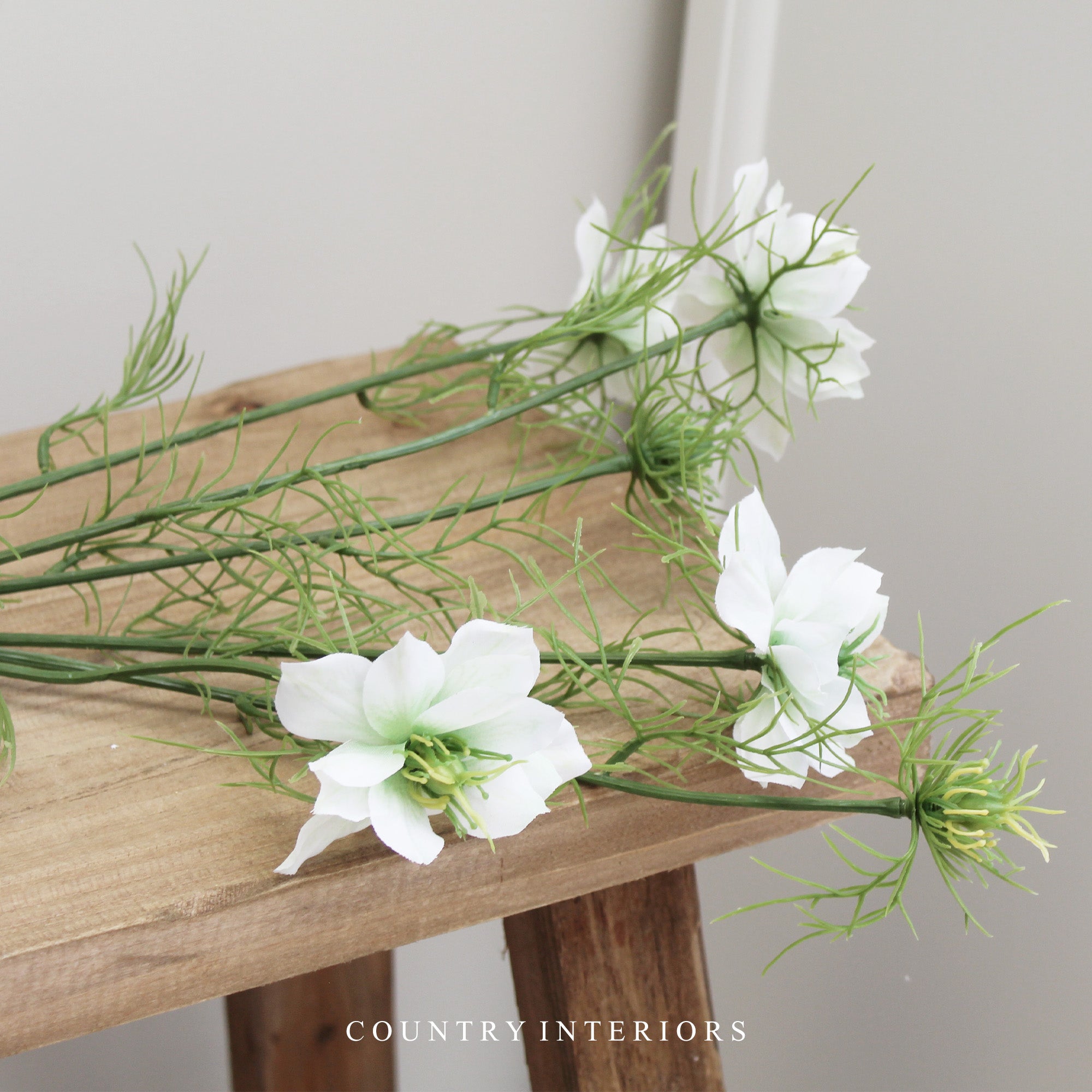Faux Nigella Spray White - 65cm