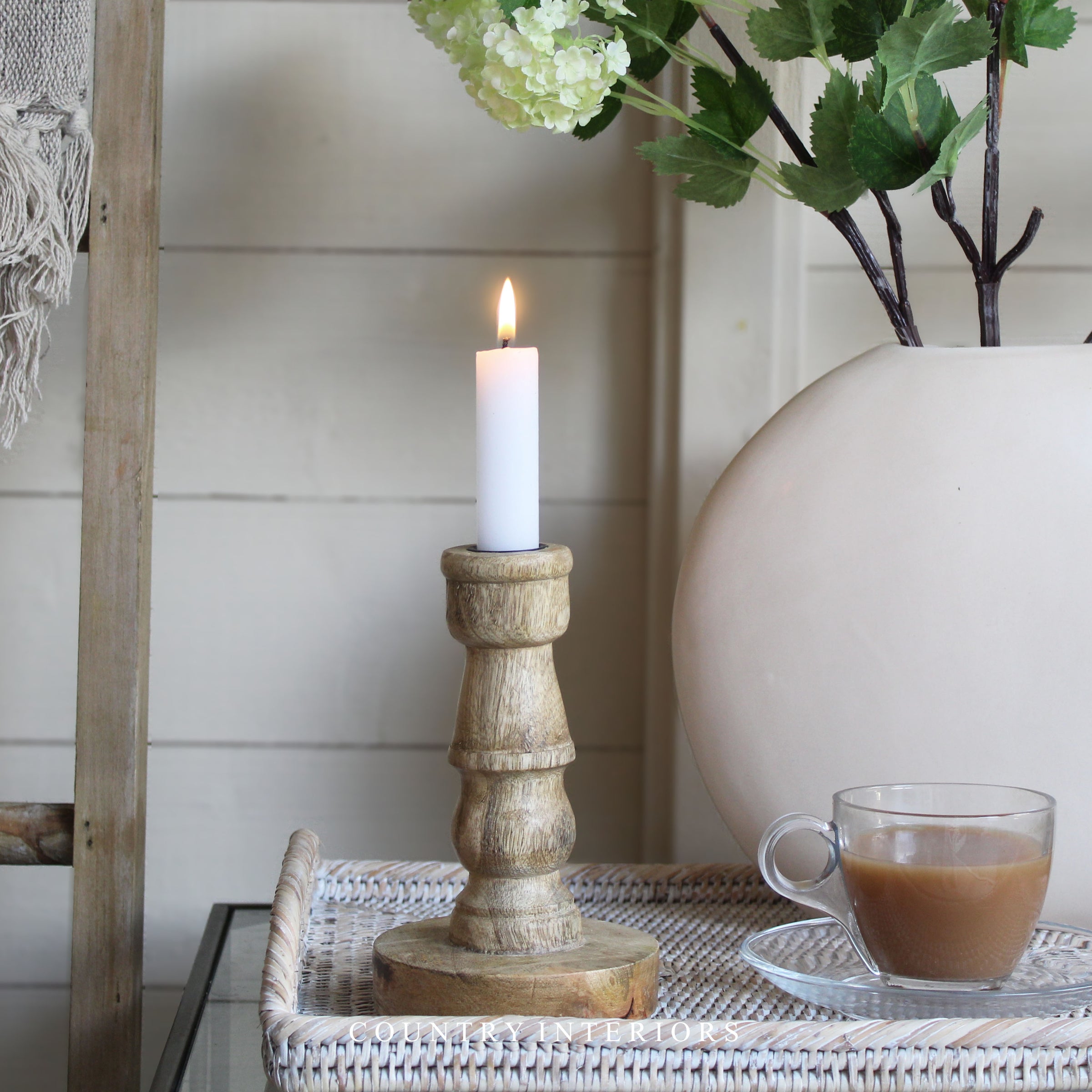 Mango Wood Candle Holder – Country Interiors