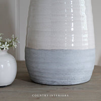 Grey and White Ceramic Vessel - 28cm